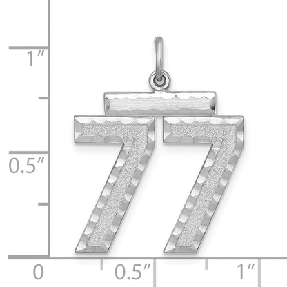 Sterlingsilber Rhodiniert Groß #77 Charm
