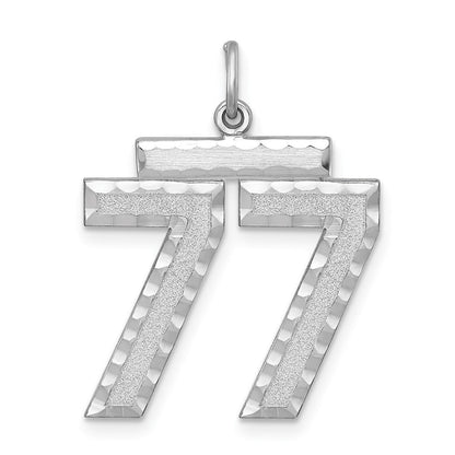 Sterlingsilber Rhodiniert Groß #77 Charm