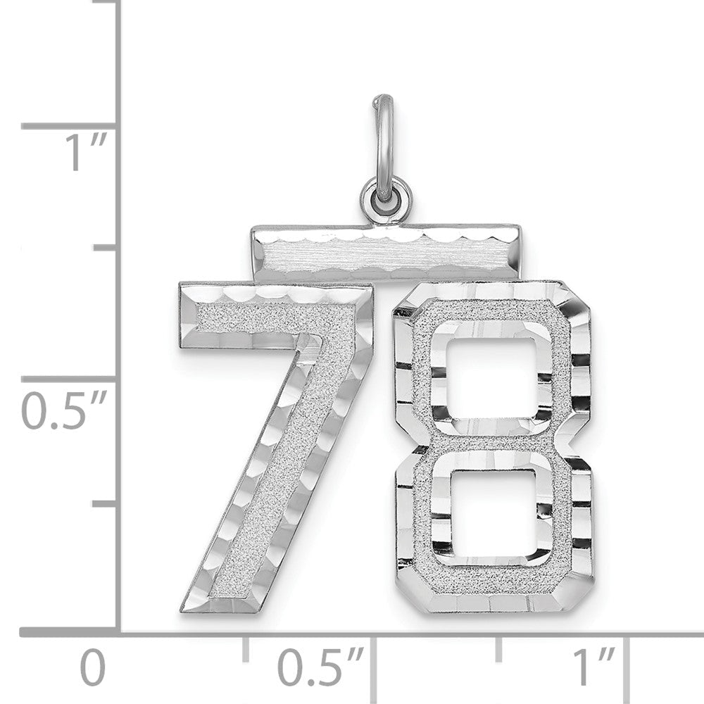 Sterlingsilber Rhodiniert Groß #78 Charm
