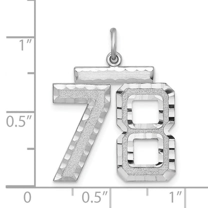 Sterlingsilber Rhodiniert Groß #78 Charm