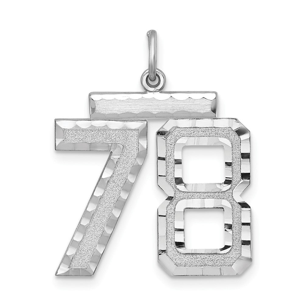 Sterlingsilber Rhodiniert Groß #78 Charm