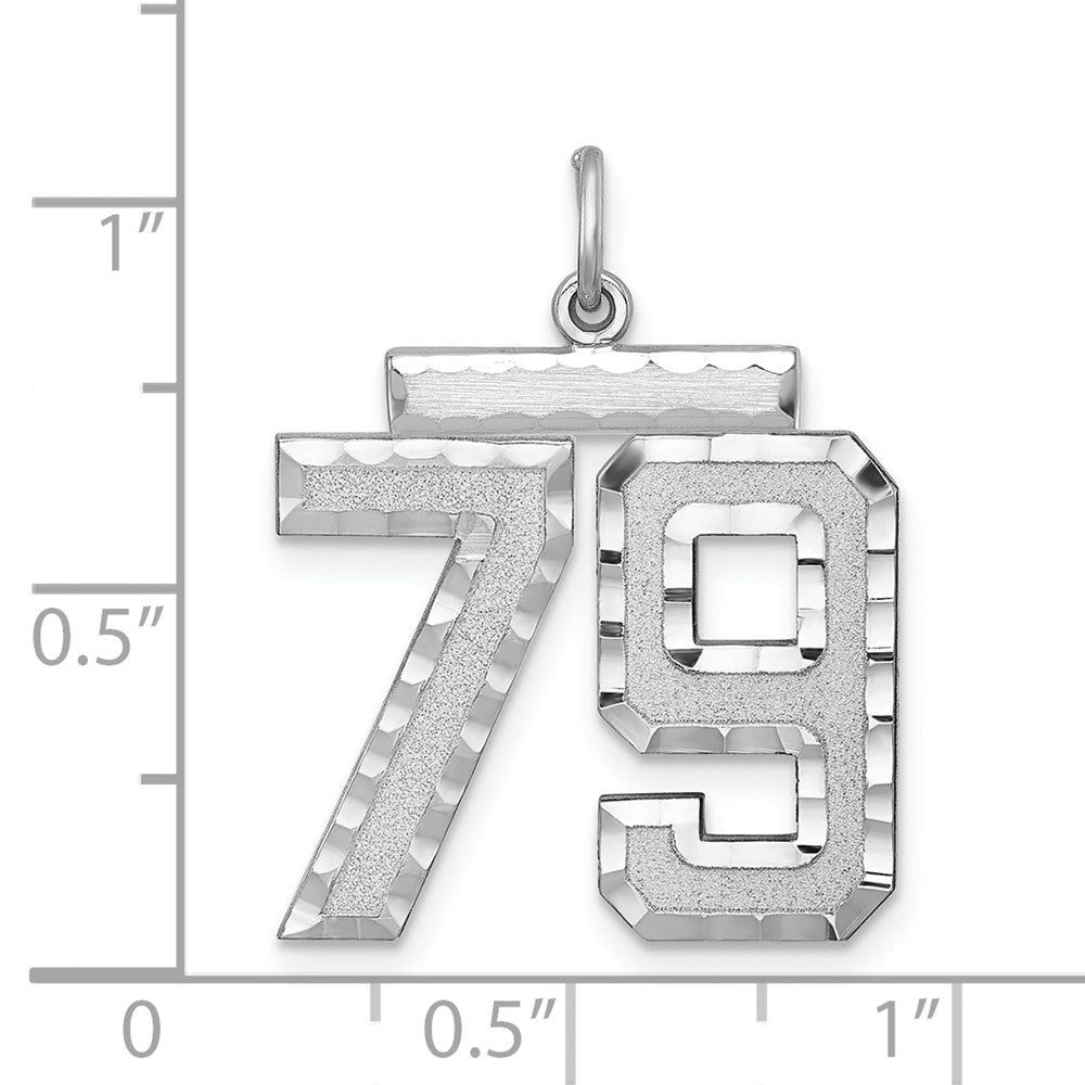 Sterlingsilber Rhodiniert Groß #79 Charm