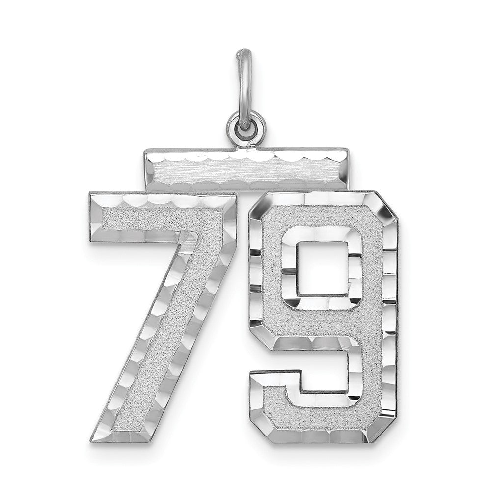 Sterlingsilber Rhodiniert Groß #79 Charm