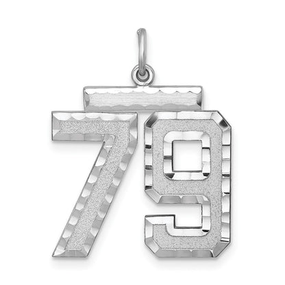 Sterlingsilber Rhodiniert Groß #79 Charm