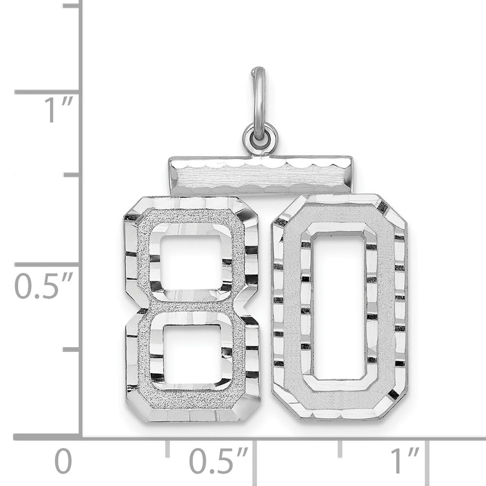 Sterlingsilber Rhodiniert Groß #80 Charm