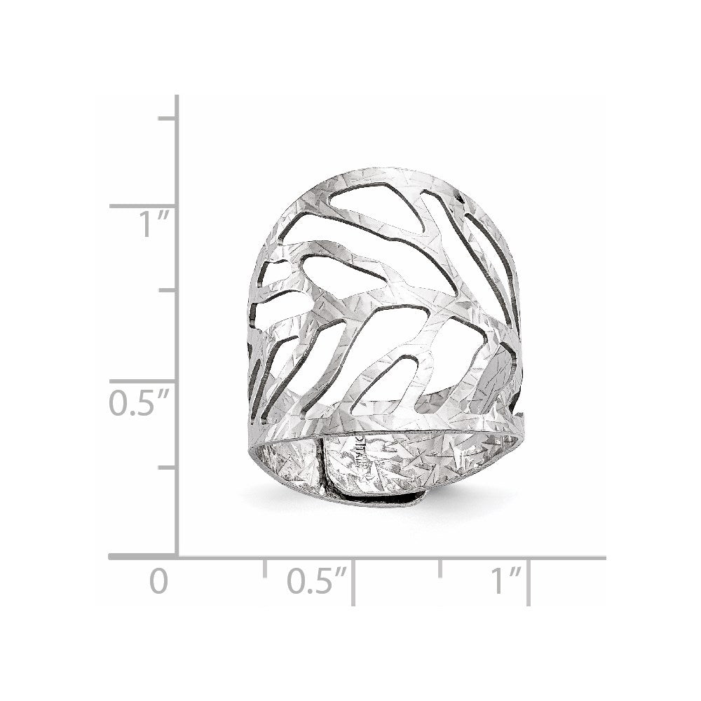 Sterlingsilber Rhodiniert Verstellbar Ring