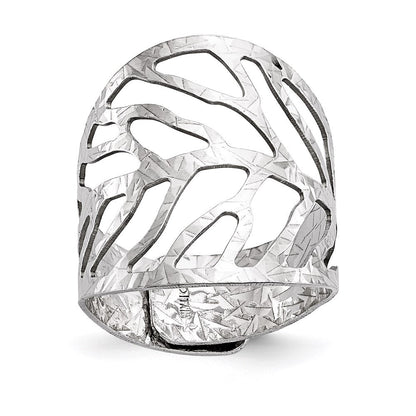 Sterlingsilber Rhodiniert Verstellbar Ring