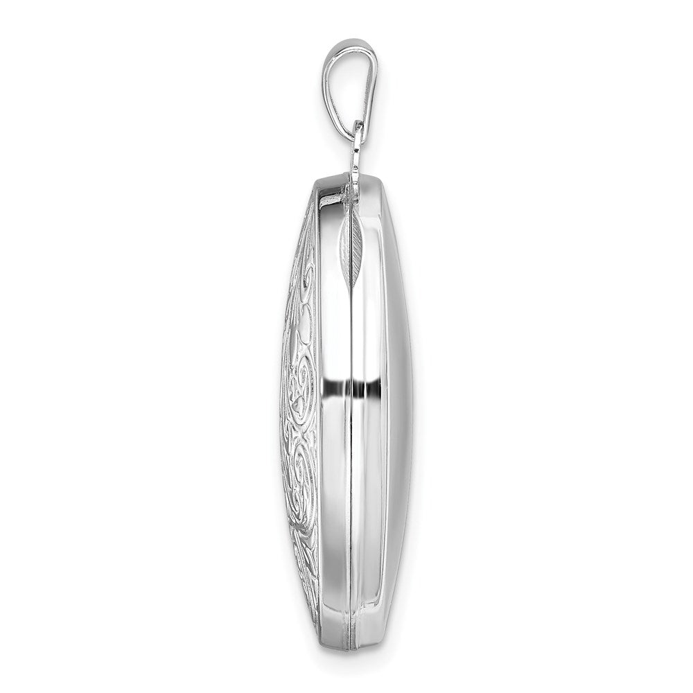 Sterlingsilber Rhodiniert Ranke Oval Medaillon