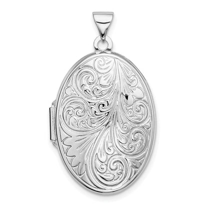 Sterlingsilber Rhodiniert Ranke Oval Medaillon