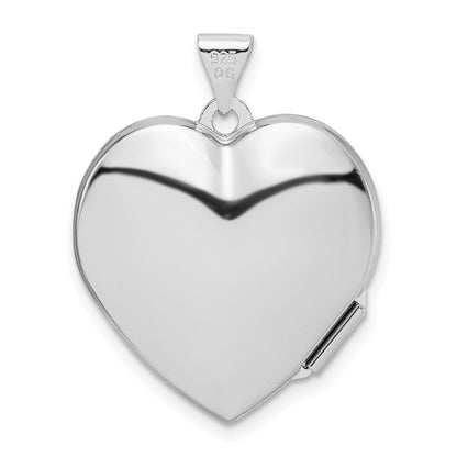 Sterlingsilber Rhodiniert Schlicht 21mm Herz Medaillon