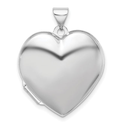 Sterlingsilber Rhodiniert Schlicht 21mm Herz Medaillon
