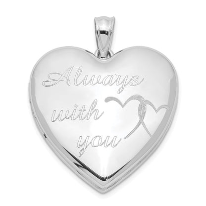 Sterlingsilber Rhodiniert Immer mit You Ash Halter Herz Medaillon