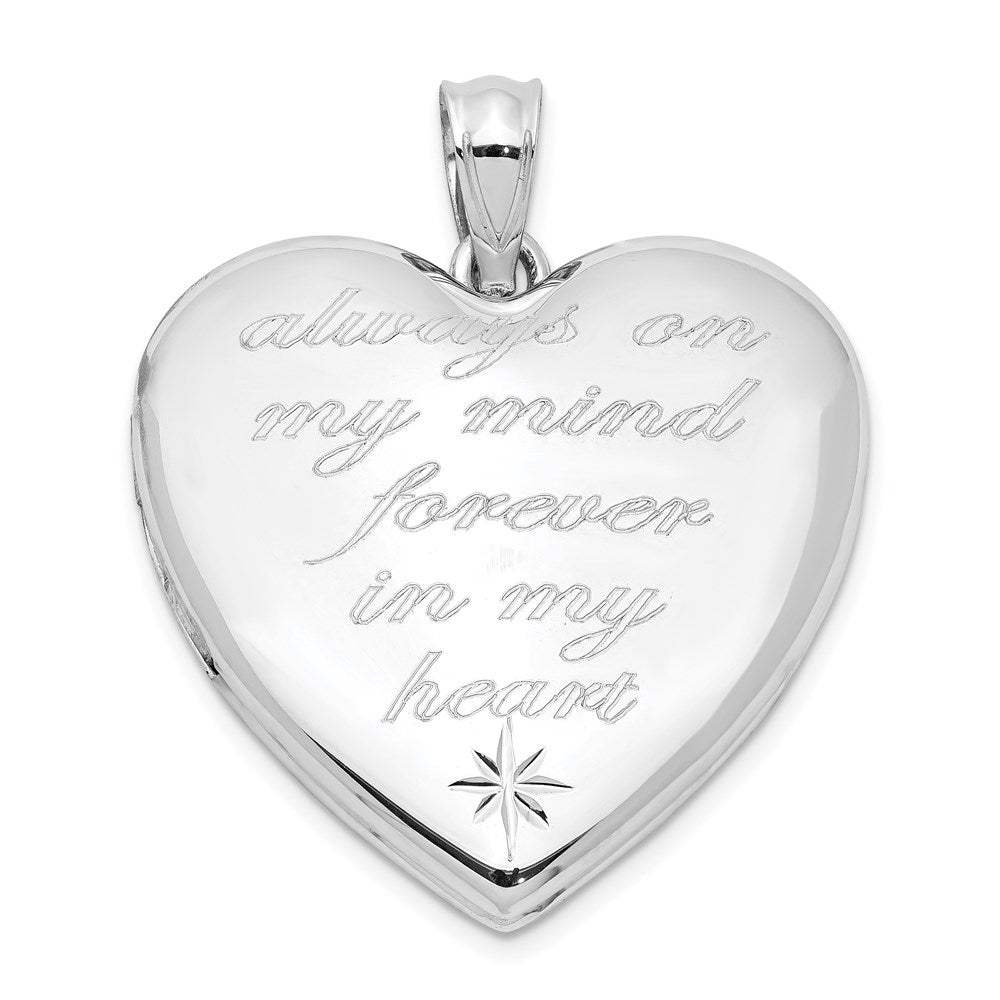 Sterlingsilber Rhodium-plate Immer auf My Mind Ash Halter Herz Medaillon