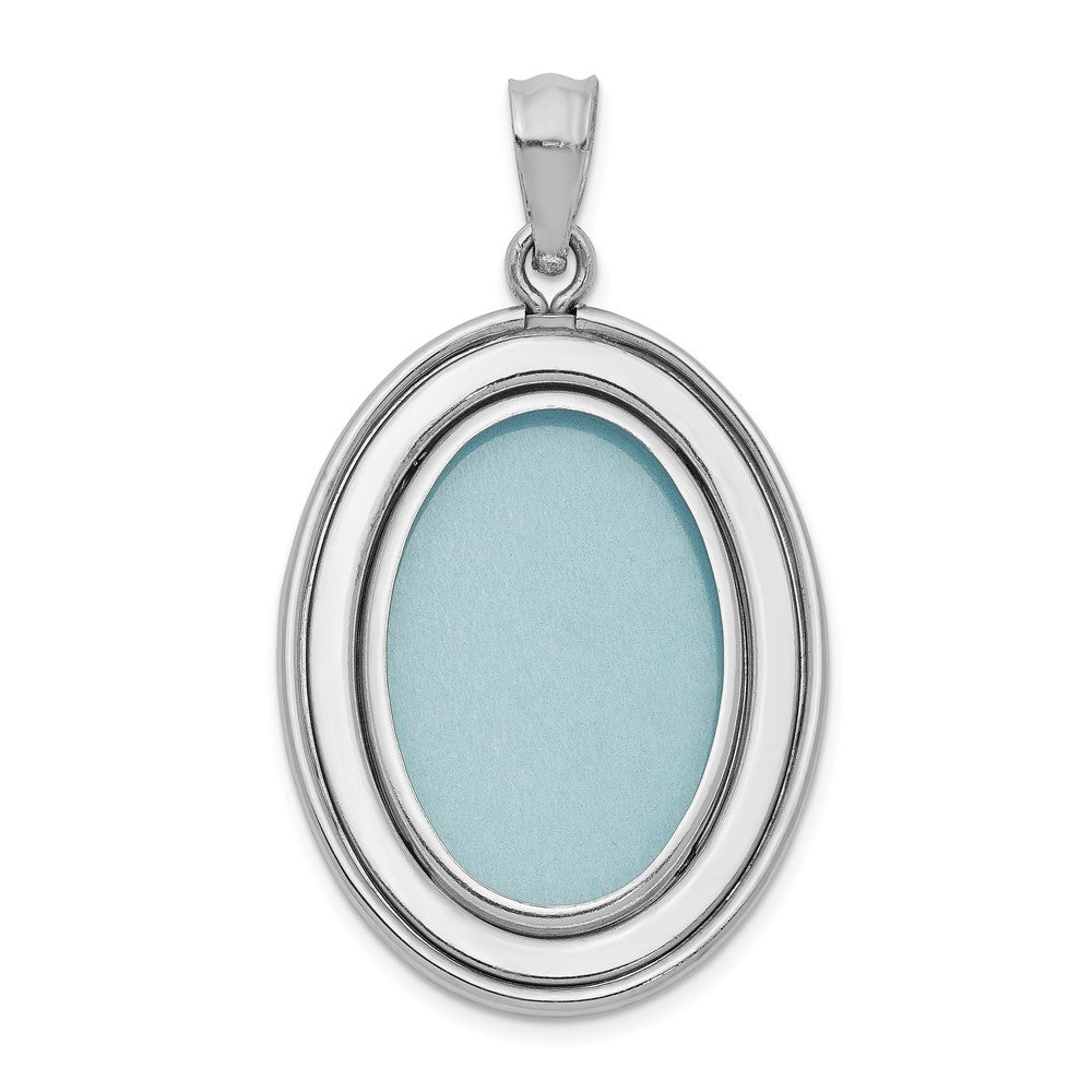 Sterlingsilber Rhodiniert Diamant für Immer in My. Oval Offen Medaillon
