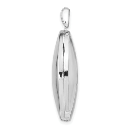 Sterlingsilber Rhodiniert Poliert 32mm Oval Medaillon