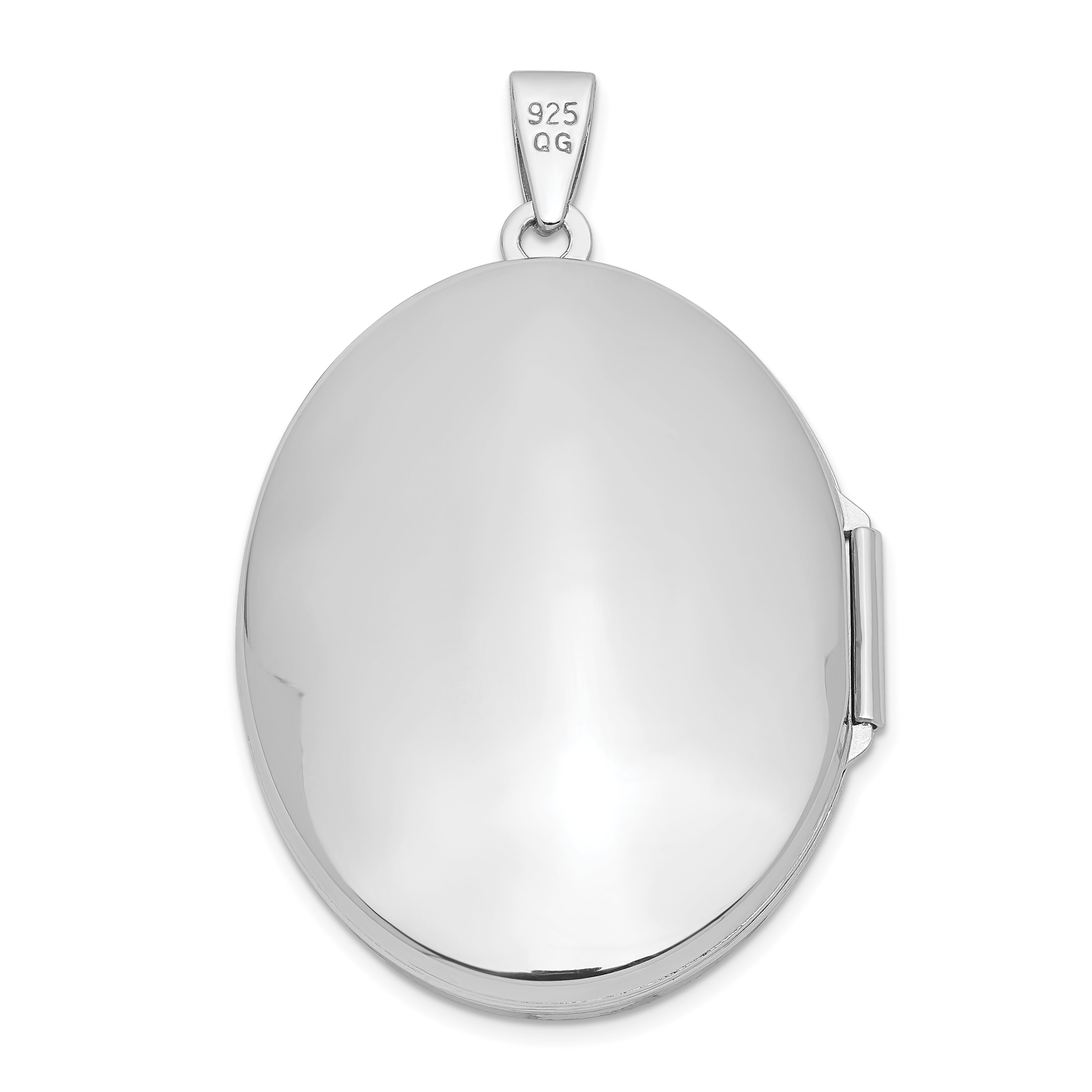 Sterlingsilber Rhodiniert Poliert 32mm Oval Medaillon