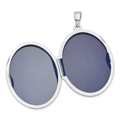 Sterlingsilber Rhodiniert Poliert 32mm Oval Medaillon
