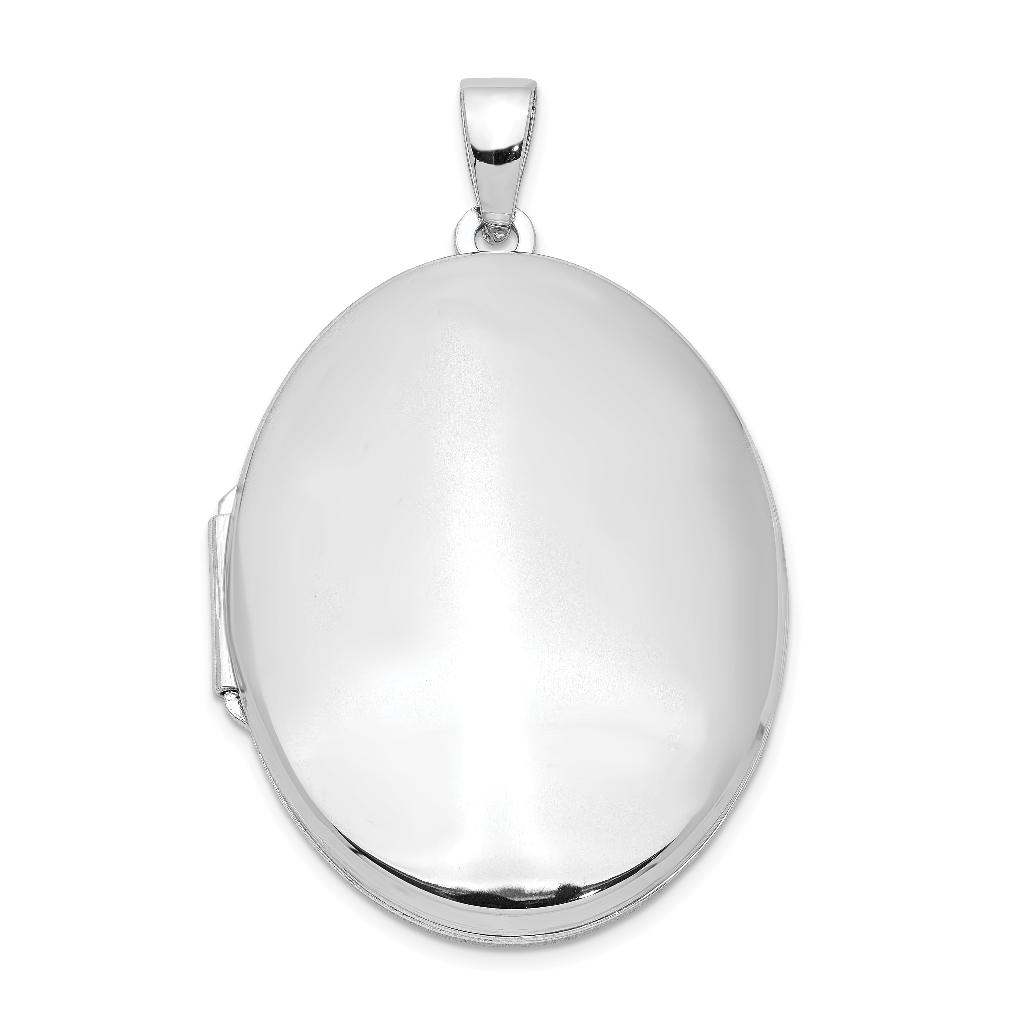 Sterlingsilber Rhodiniert Poliert 32mm Oval Medaillon