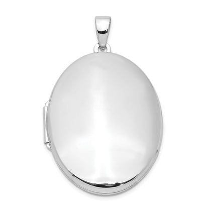 Sterlingsilber Rhodiniert Poliert 32mm Oval Medaillon