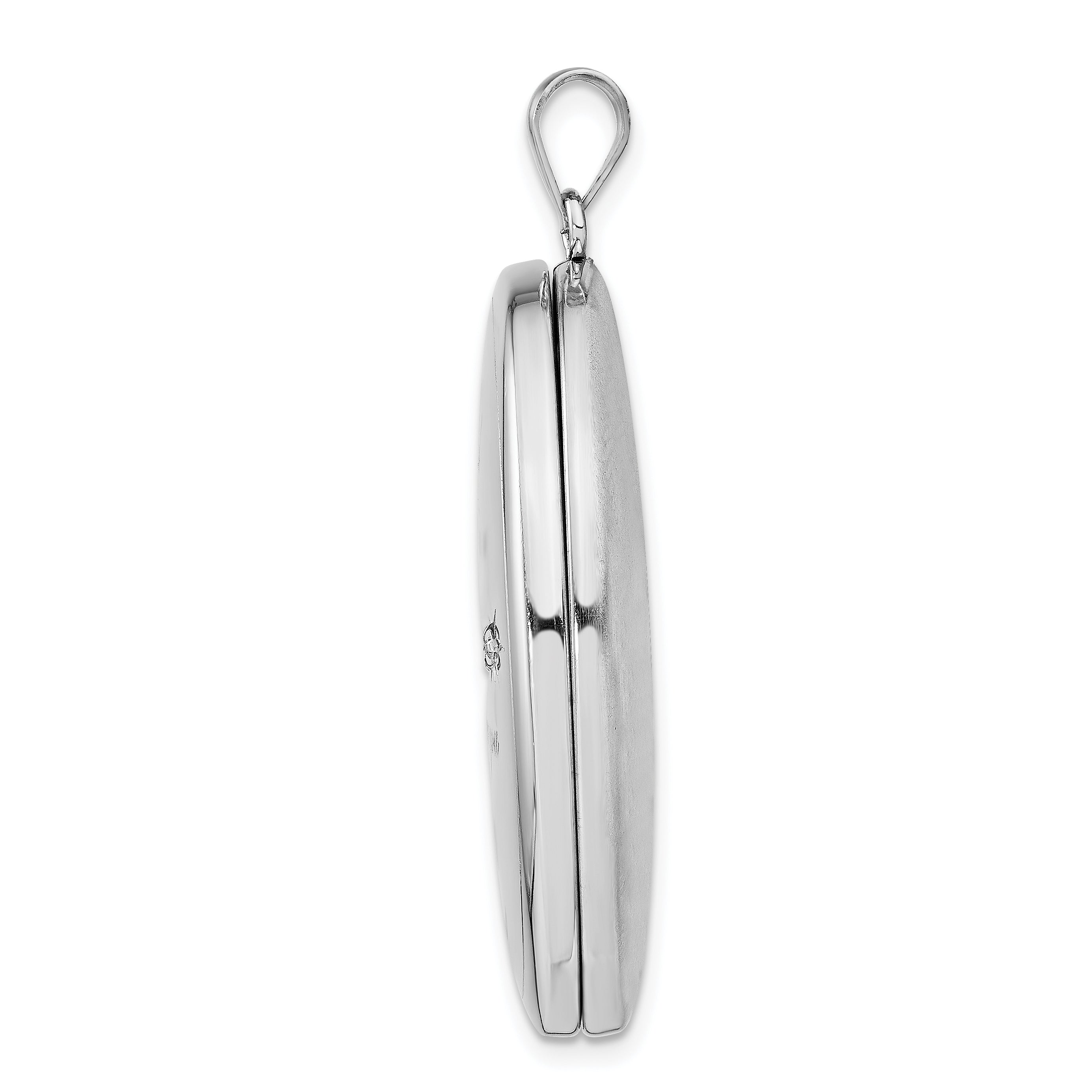 Sterlingsilber Rhodiniert God Has. Diamant Ash Halter Oval Medaillon