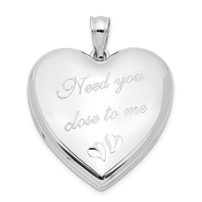 Sterlingsilber Rhodiniert Need You Close. Ash Halter Herz Medaillon