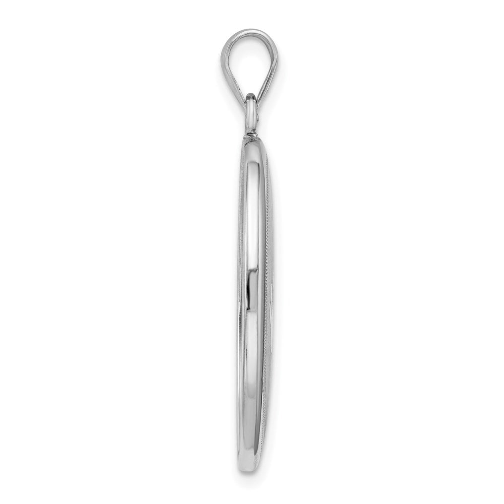 Sterlingsilber Rhodiniert Poliert Hands & Herzen Oval Offen Medaillon