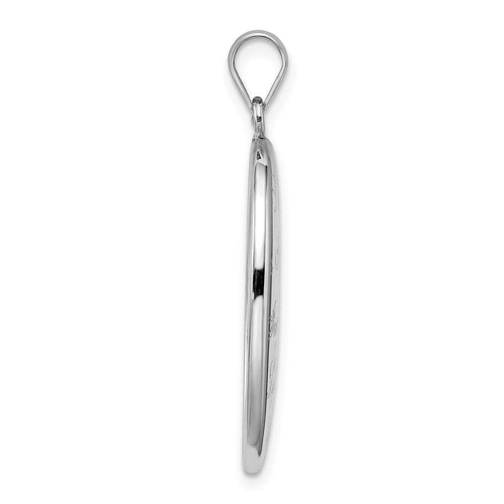 Sterlingsilber Rhodiniert Poliert Leben Is Inspiration Oval Offen Medaillon