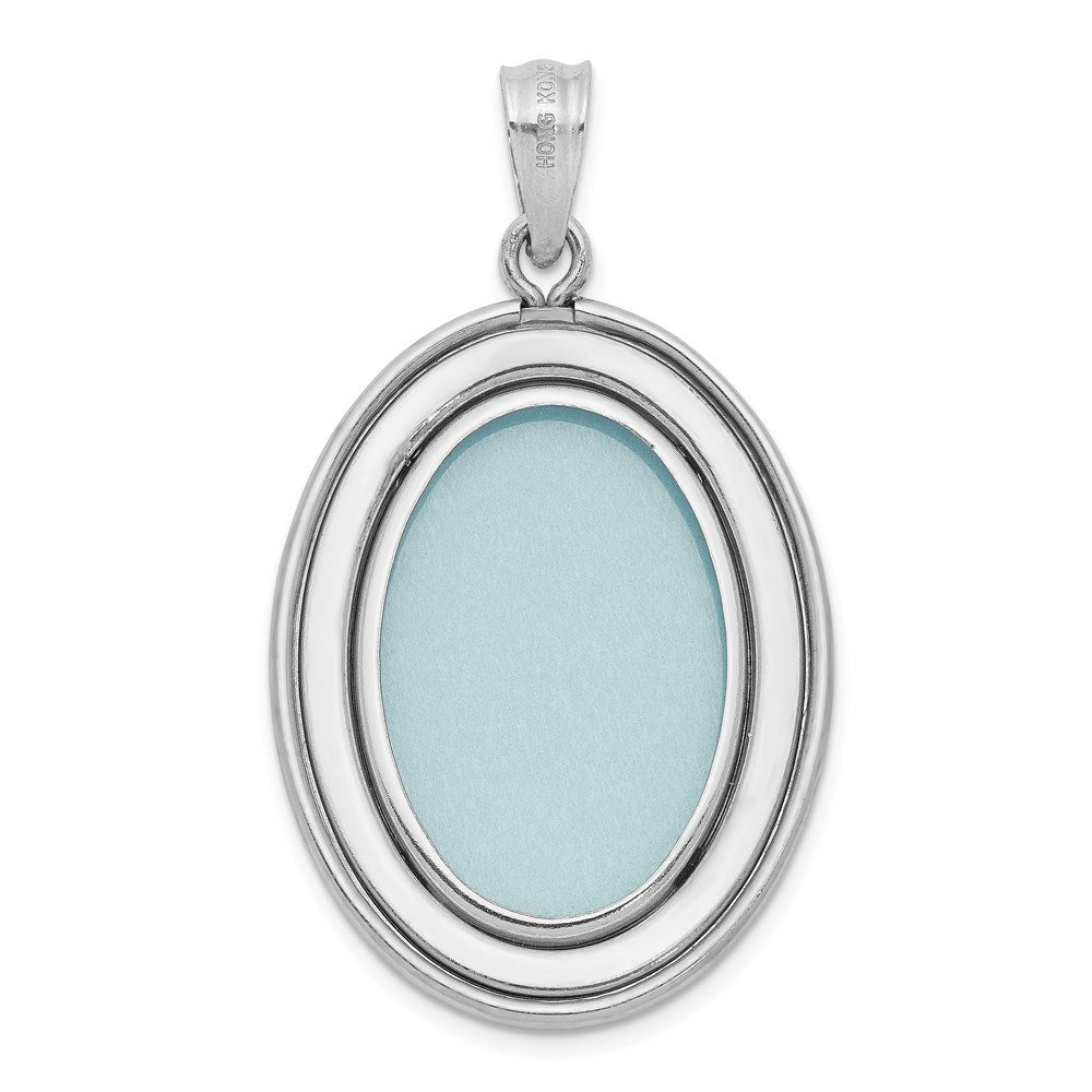 Sterlingsilber Rhodiniert Poliert Leben Is Inspiration Oval Offen Medaillon