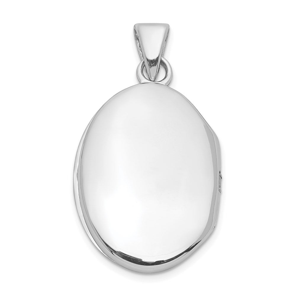 Sterlingsilber Rhodiniert Diamant Akzente Filigran Oval 22mm Medaillon