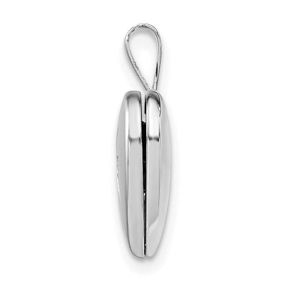 Sterlingsilber Rhodiniert & Goldfarben Satiniert Diamantiert Kreuz Herz Medaillon