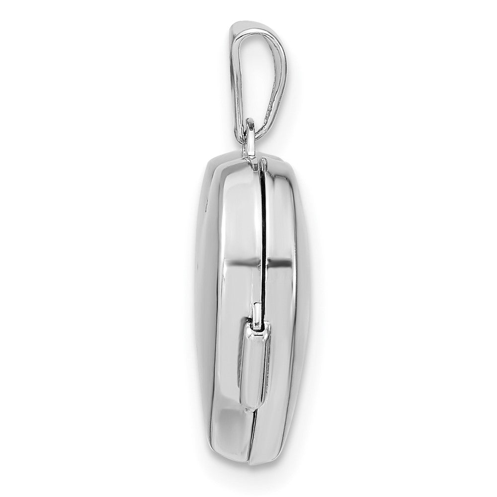 Sterlingsilber Rhodiniert Diamant 18 Hängend 15mm Herz Medaillon