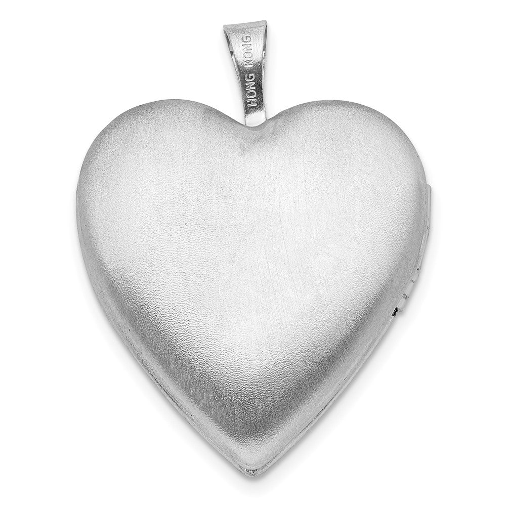 Sterlingsilber Rhodiniert Emailliert Blume mit Mama 20mm Herz Medaillon