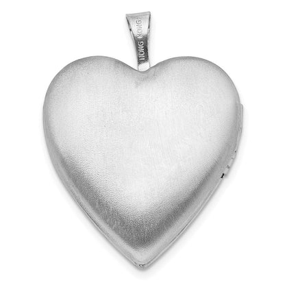 Sterlingsilber Rhodiniert Emailliert Blume mit Mama 20mm Herz Medaillon