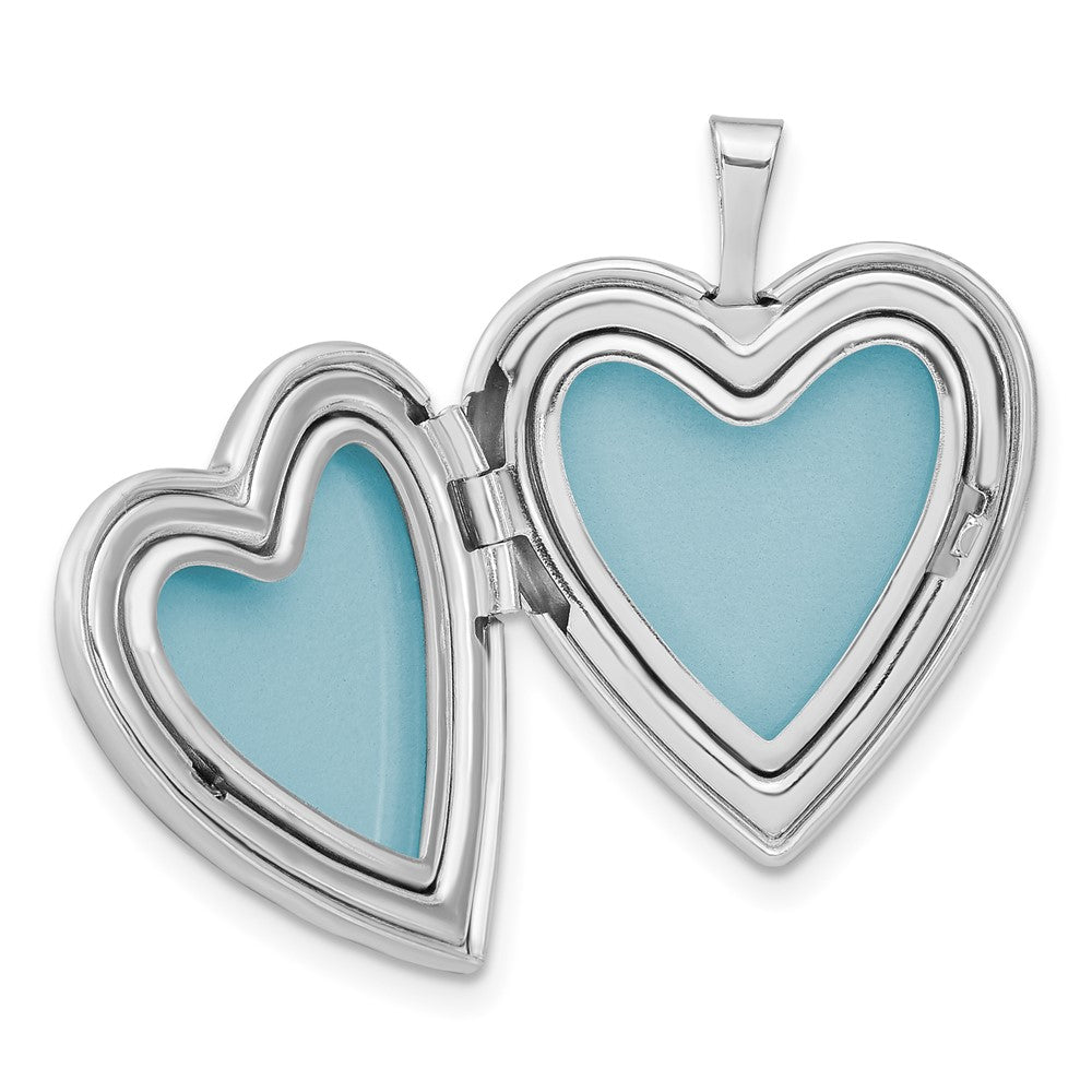 Sterlingsilber Rhodiniert Emailliert Blume mit Mama 20mm Herz Medaillon