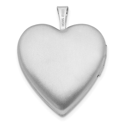 Sterlingsilber Rhodiniert Diamant Flügel mit Herz 20mm Herz Medaillon