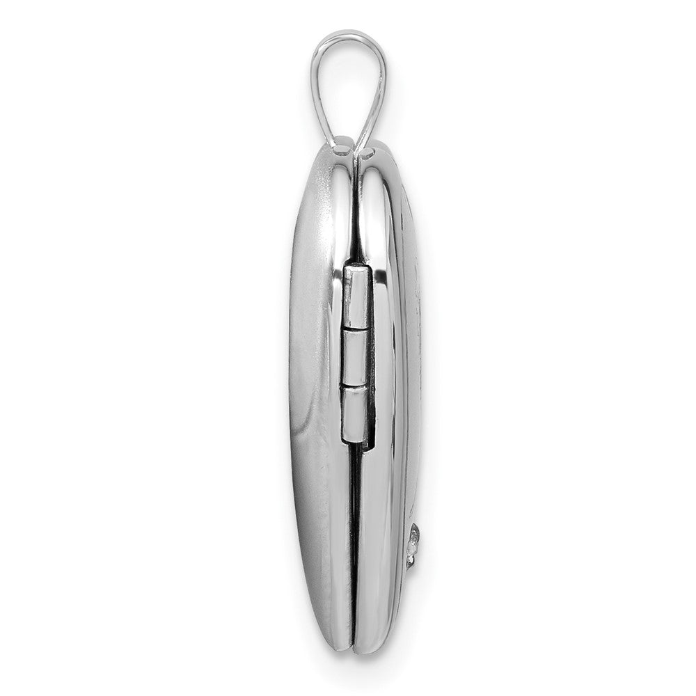 Sterlingsilber Rhodiniert Diamant Flügel 20mm Herz Medaillon