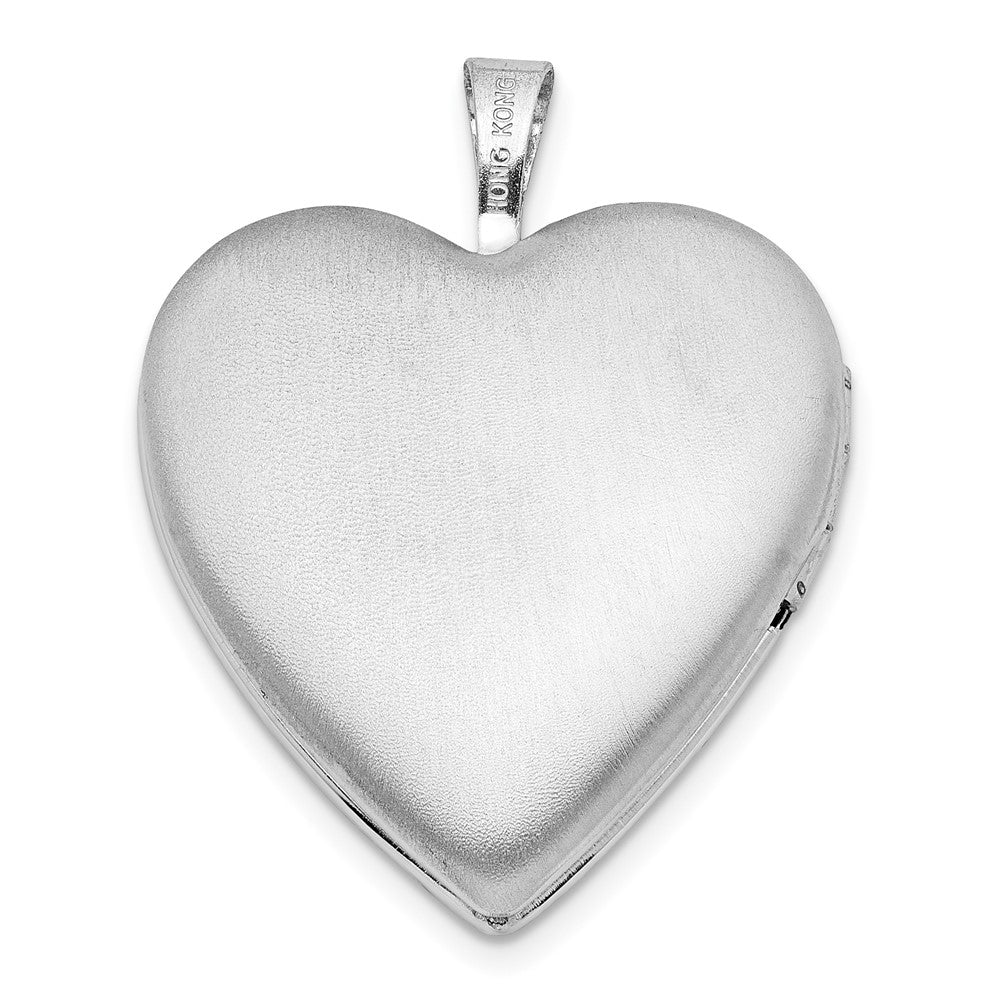 Sterlingsilber Rhodiniert Diamant Flügel 20mm Herz Medaillon