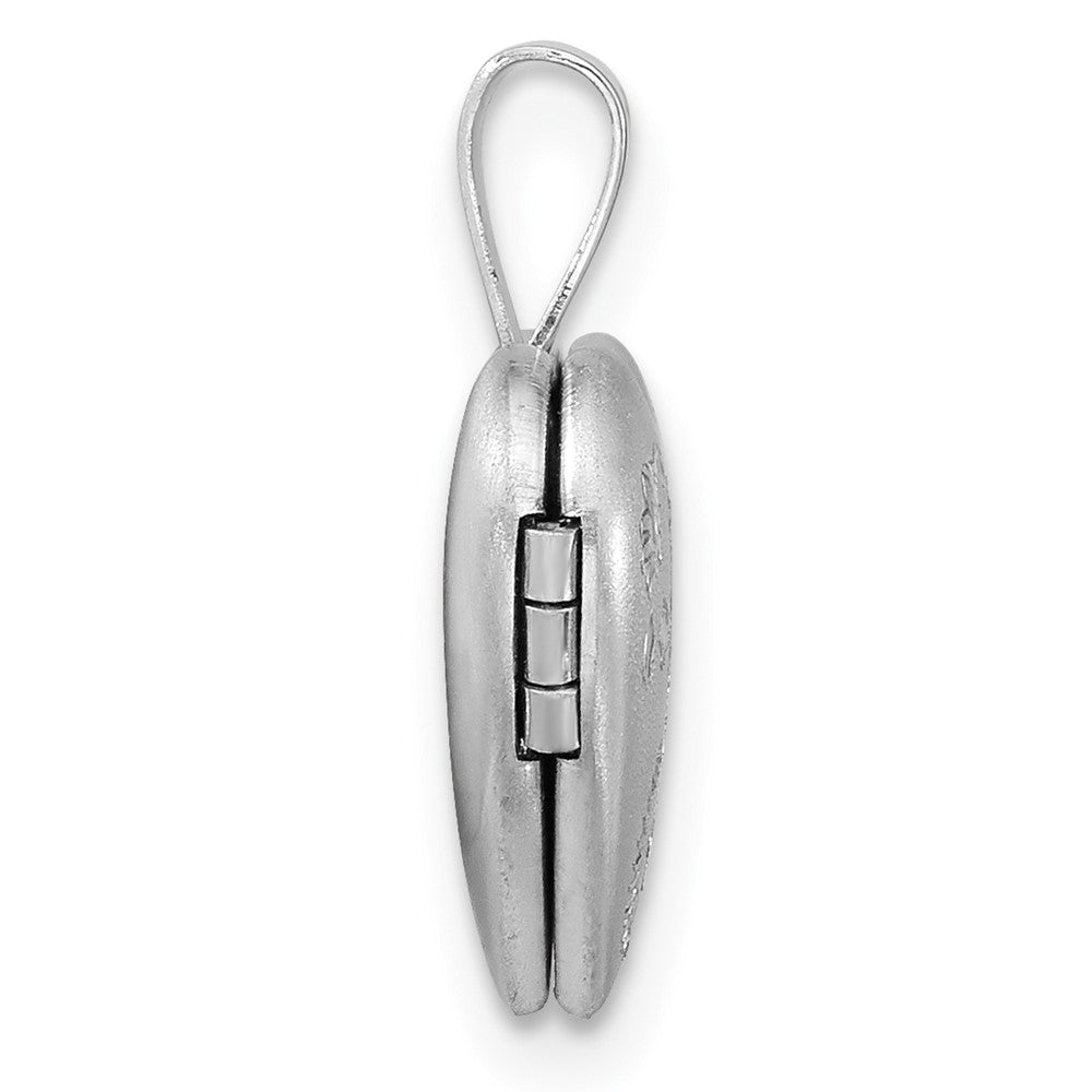 Sterlingsilber Rhodiniert Diamantiert Emailliert Blumen Kreuz 12mm Herz Medaillon