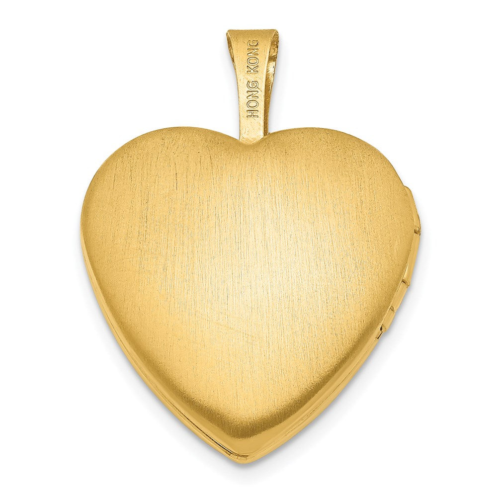 Golddoublé 14/20 1/20 mit Diamant Blume Design 15mm Herz Medaillon