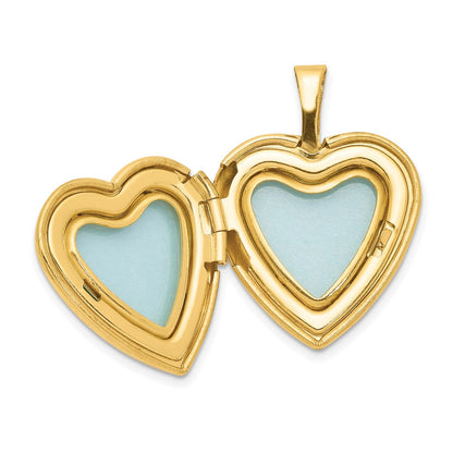 Golddoublé 14/20 1/20 mit Diamant Blume Design 15mm Herz Medaillon