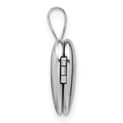 Sterlingsilber Rhodiniert Poliert Kreuz 12mm Herz Medaillon