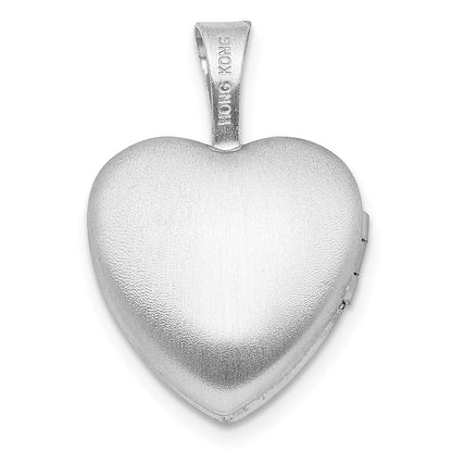 Sterlingsilber Rhodiniert Satiniert St. Christopher 12mm Herz Medaillon