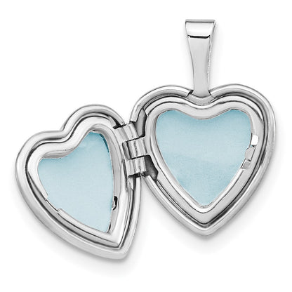Sterlingsilber Rhodiniert Satiniert St. Christopher 12mm Herz Medaillon
