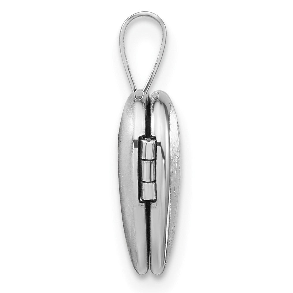 Sterlingsilber Rhodiniert Strukturiert Paw Druck 12mm Herz Medaillon