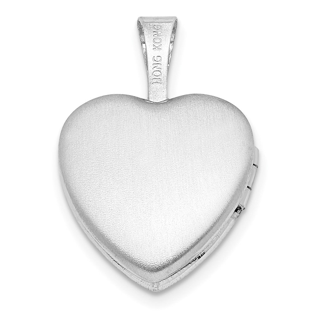 Sterlingsilber Rhodiniert Strukturiert Paw Druck 12mm Herz Medaillon