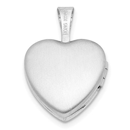 Sterlingsilber Rhodiniert Strukturiert Paw Druck 12mm Herz Medaillon