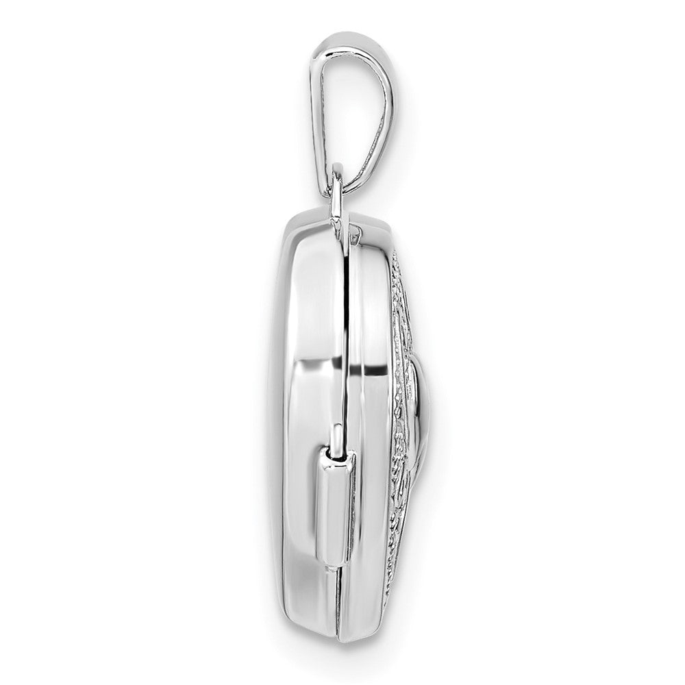 Sterlingsilber Rhodiniert Doppelt Herzen 15mm Herz Medaillon