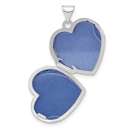Sterlingsilber Rhodiniert Swirled Liebe You Immer 18mm Herz Medaillon
