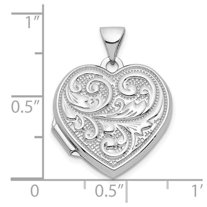 Sterlingsilber Rhodiniert Swirled Liebe You Immer 18mm Herz Medaillon
