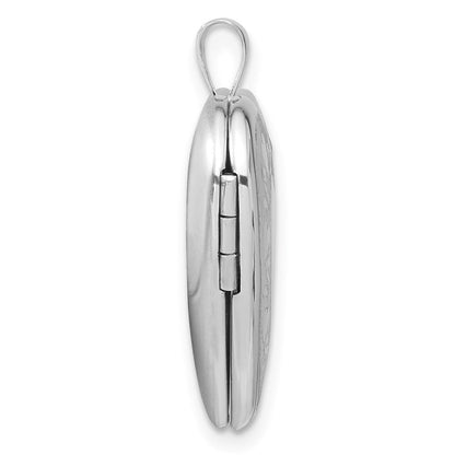 Sterlingsilber Rhodiniert Poliert Herzen Rand 20mm Herz Medaillon